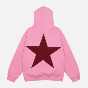 Aelfric Eden Star Print Pink Hoodie